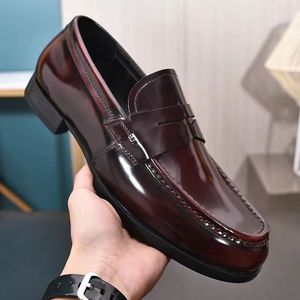 British Style Spring and Autumn New Leather Business Casual Round Toe Flat Heel Loafers for Men - Product Image 3