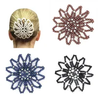 HB00003 Filet à chignon perlé fait main avec perles, élastique, pour la danse classique et les spectacles, accessoires de coiffure