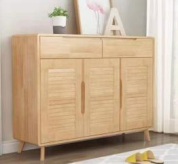Modern Wood <b>Storage</b> <b>Cabinet</b> With Slatted Doors Scandinavian Style Living <b>Room</b> Furniture Freestanding Design - Product Image 6
