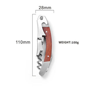 Tire-bouchon de Sommelier 3-en-1 Élégant en Acier Inoxydable et Manche en Bois avec Design Ergonomique et Retrait du Bouchon Fluide - Product Image 6