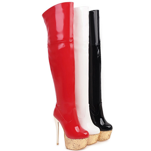European and American New <strong>Over</strong> <strong>Knee</strong> Elastic <strong>Boots</strong> Slim Slim Heel High Heel Sexy Women's <strong>Boots</strong> - Product Image 1