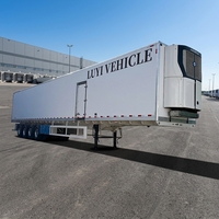Semi-remorque frigorifique 4 essieux de fabrication chinoise, remorque frigorifique robuste pour le transport de produits surgelés, viande, fruits de mer et de la chaîne du froid