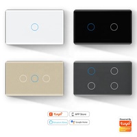 Saklar Sentuh Lampu Rumah Pintar Standar AS 110V 220V 2 Gang Zigbee 3.0 Kontrol 10A Smart Life