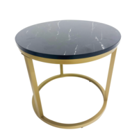Table basse ronde de luxe moderne avec pied en acier inoxydable doré et dessus en verre convertible assemblage facile pour le salon