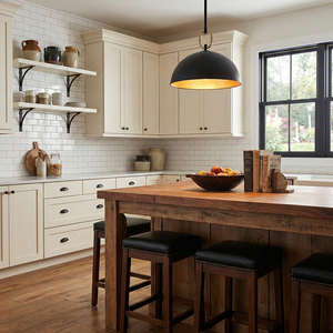 Lampada a Sospensione Moderna, Decorazione Nordica per Cucina, Paralume a Cupola in Metallo Nero Opaco, Asta LED con Collegamenti in Ottone, Lampada Industriale Sospesa - Product Image 2