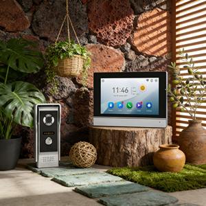 <span class=keywords><strong>Sonnette</strong></span> vidéo intelligente avec écosystème <span class=keywords><strong>de</strong></span> compatibilité à commande vocale <span class=keywords><strong>de</strong></span> 7 pouces pour complexes commerciaux - Product Image 1