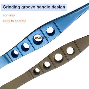 Pinset operasi Titanium 108mm, instrumen oftalmik mikro, Pinset operasi plastik dengan ujung lubang - Product Image 5