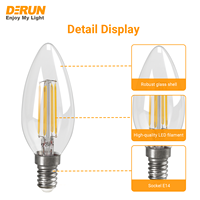 Fabrik-Glaskerzen-LED-Glühbirne Spezialform 4W 6W C35 Glühbirne Spiralförmige Glühfadenlampe zur Dekoration