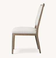 Chaise de salle à manger élégante et contemporaine en chêne et tissu, de style français, pour hôtels, banquets et cuisines.