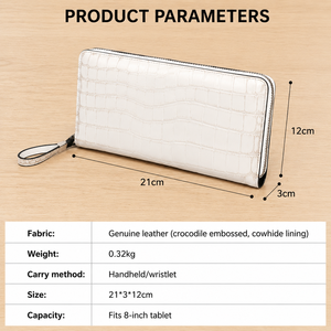 Cartera de Mano de Piel de Cocodrilo <span class=keywords><strong>Siamés</strong></span> Tailandés Genuina, Unisex, con Cierre de Cremallera, Estampado Animal de Alta Calidad, Cartera Larga - Product Image 2