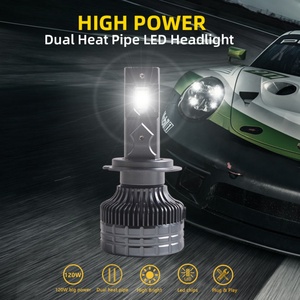 Phare LED SANVI haute puissance 120W à double caloduc, ampoules de phare LED 5500K, lentille de phare de voiture, accessoires automobiles - Product Image 4