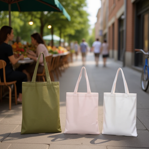 Borsa Tote in Tela Kt 34x40Cm, Colore Unico, Apertura Superiore, Borsa da Shopping per Donne - Product Image 2