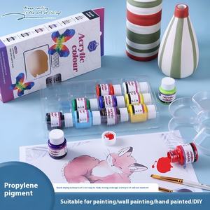 Pintura de tela 6 colores 25ml Lienzo no tóxico Póster de vidrio Juego de pintura de color <span class=keywords><strong>para</strong></span> estudiantes Niños - Product Image 4