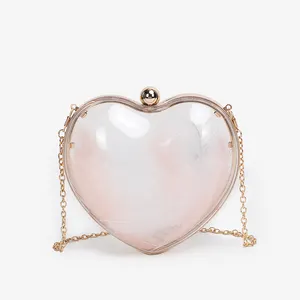 Mini bolso cruzado de Pvc con forma de corazón para mujer, bandolera de silicona con estampado personalizado