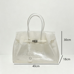 <span class=keywords><strong>Sac</strong></span> à main Firkin en PVC transparent, <span class=keywords><strong>sac</strong></span> en gelée, <span class=keywords><strong>sac</strong></span> fourre-tout décontracté, deux sangles, <span class=keywords><strong>sac</strong></span> à bandoulière portable, motif crocodile, résistant à l'eau - Product Image 2