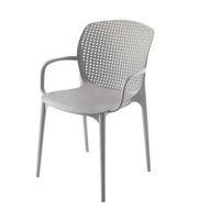 Chaise de salle à manger d'extérieur blanche moderne empilable en plastique pour hôtel, garantie 2-3 ans, 4 pièces/carton