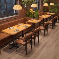 Ensemble de meubles de restaurant de style américain en bois massif, table et chaises de restaurant, table et chaises de café, ensemble de meubles de salle à manger