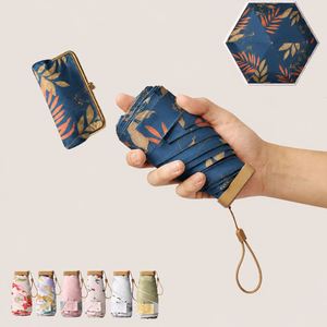 Parapluie de voyage compact 5 plis personnalisé avec logo, protection UV UPF 50+, pliable à plat, portable, pour le soleil et la pluie, cadeau promotionnel - Product Image 3