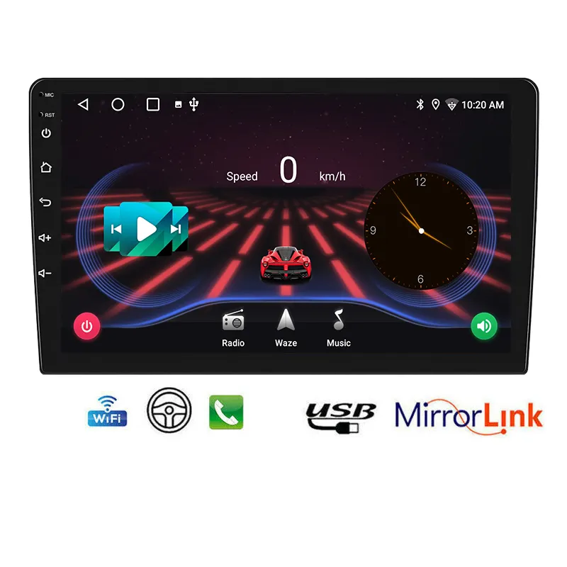MCX grosir sistem Radio Stereo mobil, pemutar DVD mobil Android Radio IPS WIFI dengan 9 inci 1 + 32G 2 Din