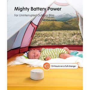 Machine à bruit blanc pour bébé avec veilleuse, 34 sons apaisants, rechargeable sur batterie - Product Image 5