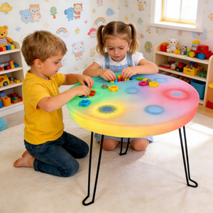 <span class=keywords><strong>Table</strong></span> d'activités moderne en plastique ronde, jeu sensoriel, <span class=keywords><strong>table</strong></span> à dessin pliable, blocs de construction, <span class=keywords><strong>table</strong></span> pour enfants pour salon et bureau à domicile - Product Image 1