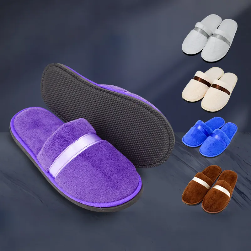 Pantufas de design de fabricação de produtos para casa, toalha terry confortável personalizada