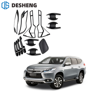 ชุดแต่งสีดำด้านและโครเมียมเงินสำหรับมิตซูบิชิ ปาเจโร สปอร์ต <span class=keywords><strong>GLS</strong></span> ปี 2015+ อุปกรณ์ตกแต่งภายนอกรถยนต์ - Product Image 1
