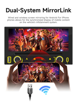 Reproductor de DVD para Auto BQCC 2Din de 6.86 Pulgadas, Radio para Vehículo con Pantalla Inalámbrica Android, Carplay, Mirrorlink, RDS, FM, BT, TF, USB-C, Estéreo Multimedia