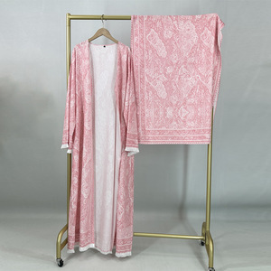 Nouvelle <span class=keywords><strong>Abaya</strong></span> de Luxe Sharut 2026 pour l'Aïd, Style Dubaï, avec Franges, Ouverte sur le Devant, Ensemble Musulman Deux Pièces avec Voile Hijab - Product Image 5
