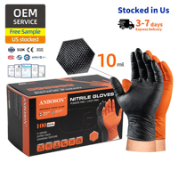 Guantes de Nitrilo Anboson de 8mil 10mil con Textura de Diamante, Guantes de Nitrilo Resistentes para Trabajos Mecánicos y Uso Automotriz