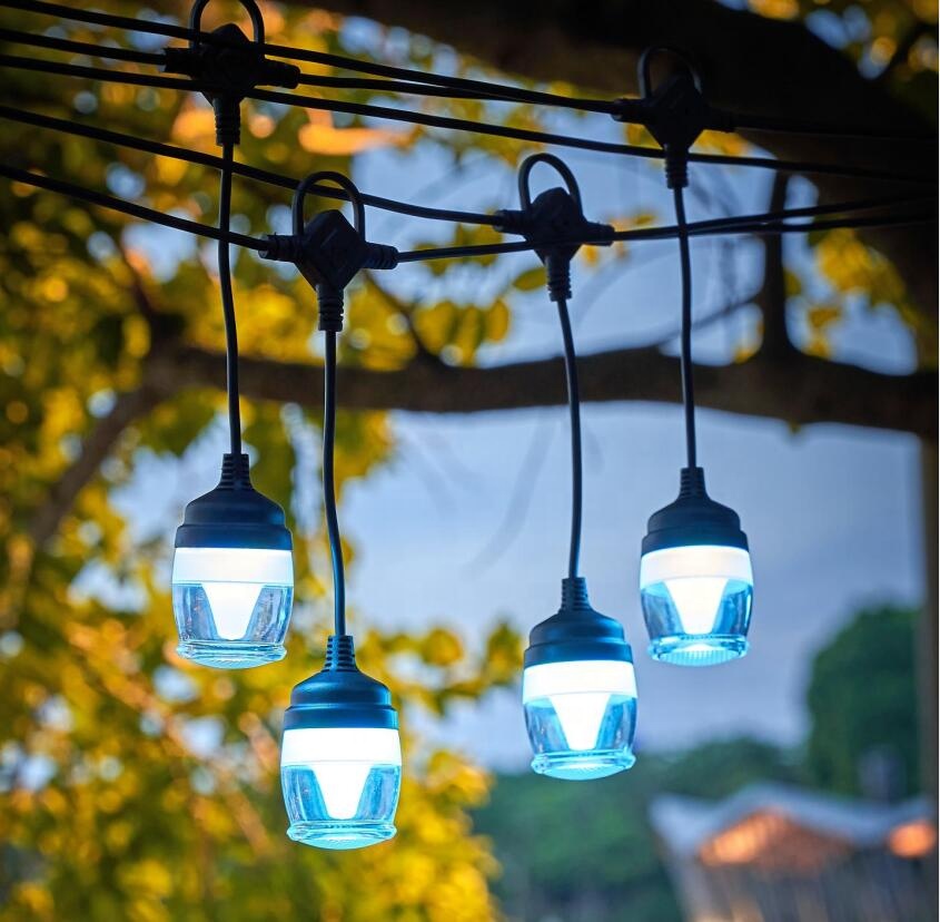 Hotsale 2021 New Coming 14 Light Bulbs RGB Colorful Remote Control Outdoor Festoon Lights Waterproof For Garden,Party Decor