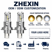 Ampoules de phare LED H4 à double faisceau 6300K, lumière blanche diurne, kit de mise à niveau de lumière blanche brillante, taille mini 1:1 pour l'éclairage automobile
