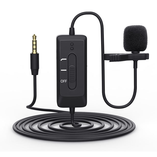 Omnidirectional Lavalier Microphone 3.5mm Audio Plug UHF Wired Lavalier Microphone Clip-on Mic for Smartphone