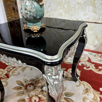 RUI SEN – petite table basse de luxe française, table d'angle carrée en bois massif sculpté, style néoclassique, meubles de Villa