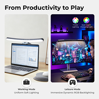 Barre lumineuse RGB à fixation par pince pour moniteur avec contrôle tactile, barre LED pour écran, alimentation USB-C, lampe de bureau pour configuration de jeu à domicile