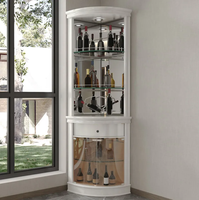 Meuble de bar d'angle de luxe en acier inoxydable avec rangement personnalisé pour vin et bar à vin, mobilier de salon