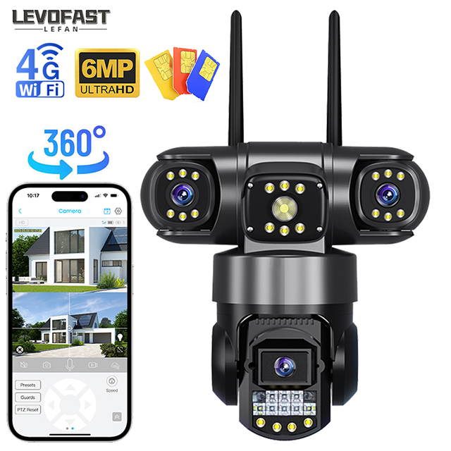 SC28-G 8mp 4g Wireless Solar Powered Ptz Cctv Camera V380 Pro 4k Dual Lens Outdoor Wifi 4g Sim Card Security Cctv Solar Camera