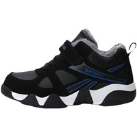Chaussures de sport d'hiver chaudes pour garçons, doublées de polaire, épaisses, chaussures de course en peluche pour grands enfants, pour garçons et filles