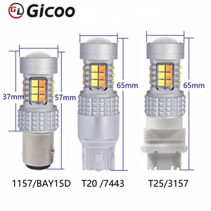 Luz LED de Señalización 1156 BA15S 1157 BAY15D Canbus para Auto, 3030SMD, Doble Color, 7440 7443 3156 3157, Bombilla de Señalización Trasera, Ámbar/Blanco - Product Image 3