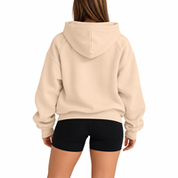 Sweat-shirt à capuche oversize pour femme, couleur unie, en coton tricoté, décontracté, avec poches avant, style hiver, coupe classique