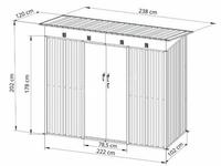 Alat gudang penyimpanan logam rumah 240*120*200cm antrasit