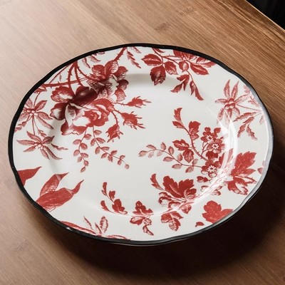 assiette rouge 12 pouces