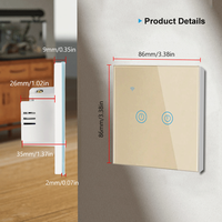 Interrupteur intelligent sans fil LangYeao Tuya WIFI de haute qualité, panneau en verre, 1/2/3/4 voies, compatible UE/Royaume-Uni, nécessite une filière neutre