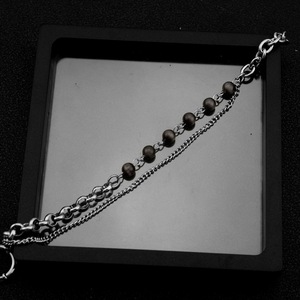 Bracelet Chaîne Géométrique Double Couche en Acier Titane Style Hip-Hop Unisexe, Design Niche Populaire 2026, Bijou Tendance - Product Image 3