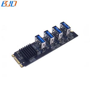 4 * USB 3,0 PCI-E 1X сигнал к <span class=keywords><strong>M</strong></span>.<span class=keywords><strong>2</strong></span> NGFF NVME ключ B + <span class=keywords><strong>M</strong></span> интерфейс адаптер конвертер карты расширения для видеокарты GPU - Product Image 4
