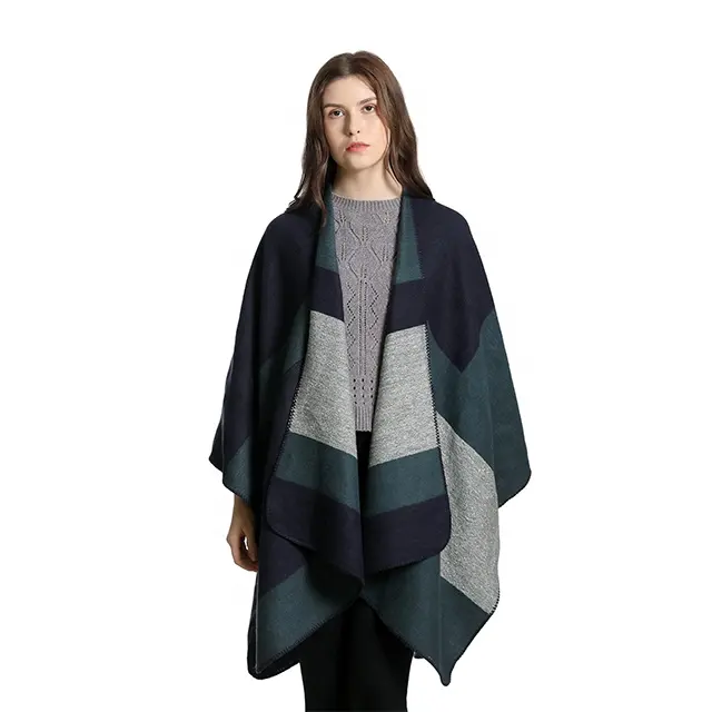 Wool Tartan Fabric Fashion Shawl All Types Woman Apparel Winter Woman Blanket Shawl Cloak