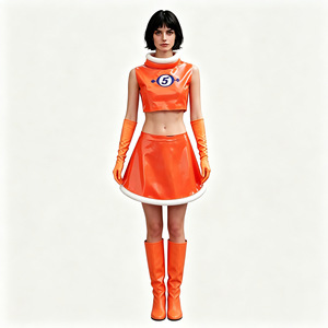 Disfraz de cosplay de Space Channel 5 Ulala Orange con guantes y botas para juego de rol en convenciones de anime - Product Image 1