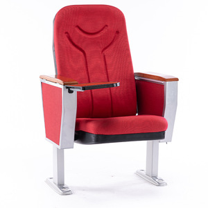 Yi Jian Auditorium <b>Chairs</b> Plastic <b>Shell</b> Red Aluminum Legs With Handrails For Lecture Hall Theater Seating - Product Image 3