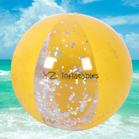 Ballon de plage gonflable en PVC transparent avec paillettes et brillants, jouet aquatique transparent pour enfants et adultes, décoration de fête