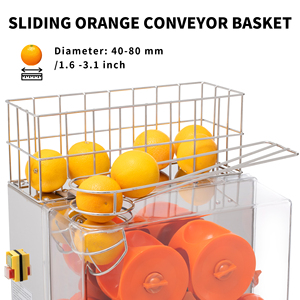 Exprimidor de Naranjas/Cítricos Bokni con Motor de 120W, 20 Naranjas/Min, Naranja/Plateado, Garantía de 12 Meses - Product Image 3